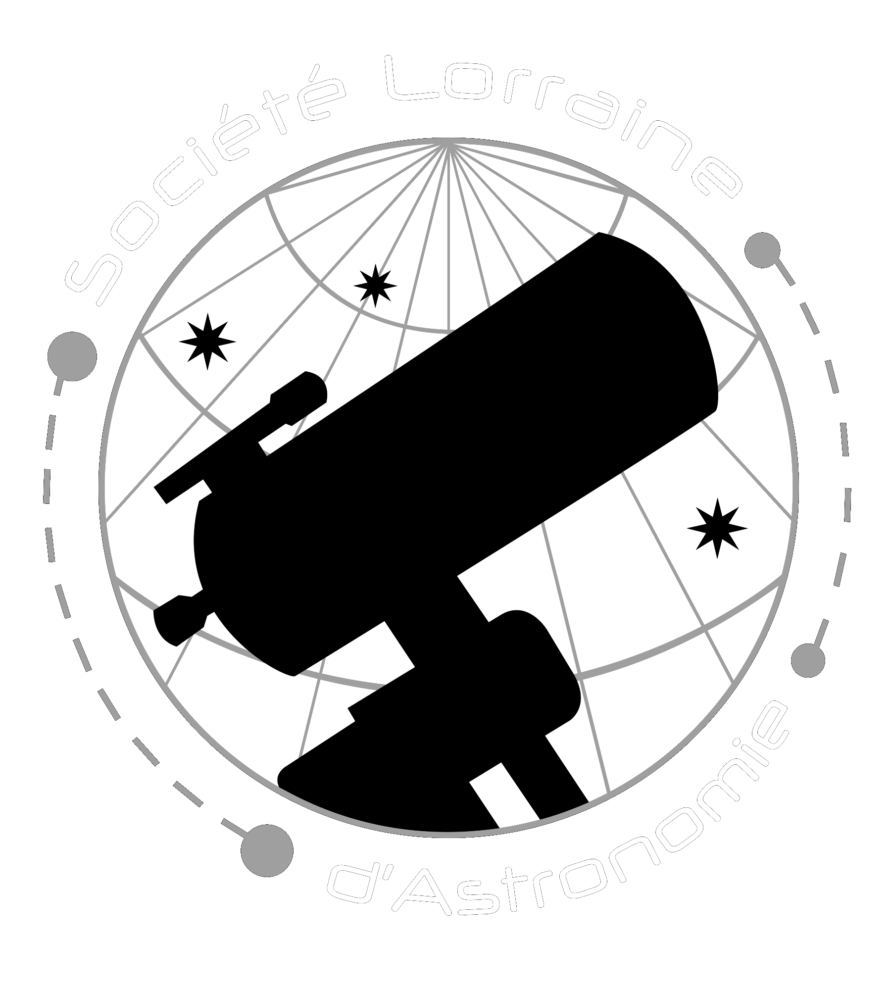 Logo SLA noir et blanc fond transparent texte blanc