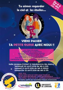 Affiche stage Petite Ourse avril 2018